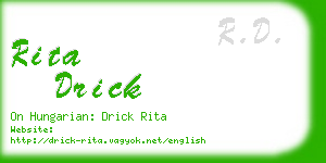 rita drick business card